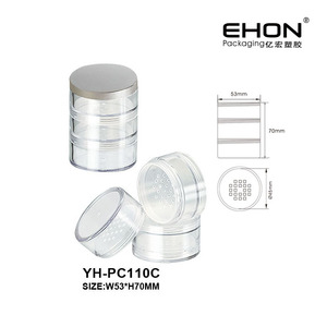 Wholesale Multi-layer ABS/AS <b>Plastic</b> Cosmetic Loose Powder <b>Jar</b> with Transparent Sifter Case <b>Plastic</b> Cosmetic Case - Product Image 2