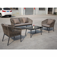 Ensemble de canapés en rotin d'extérieur au design moderne pour jardin, terrasse, hôtel et supermarché - Résistant aux intempéries, vente en gros directe d'usine