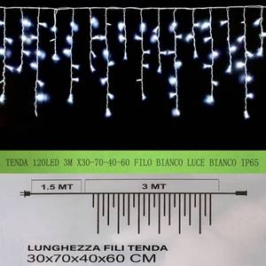 Guirlande lumineuse LED Gloca 3m, fil blanc, IP65, lumière blanche 5000K, éclairage de fête - Product Image 3