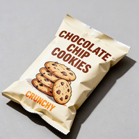 Sachet en plastique plat avec fenêtre, emballage alimentaire scellé, personnalisé avec impression, pour bonbons, snacks, macaroni, pâtes et nouilles