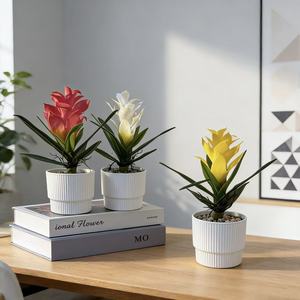 Bonsaï artificiel en forme de fleur d'ananas, 30 cm, plante décorative en plastique pour salon, décoration du Nouvel An - Product Image 1