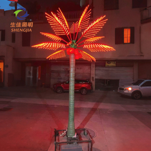 New Arrival tái sử dụng cây cọ kỳ nghỉ trang trí cho sân trang trí nội thất lùn Led RGB dừa Palm <span class=keywords><strong>Tree</strong></span> ánh sáng - Product Image 2