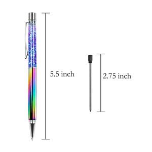 Crystal <b>Ballpoint</b> <b>Pens</b>, Rose Gold Metal <b>Pen</b> Refills Bling Dynamic Liquid Sand <b>Pen</b> Black Ink for Office Supplies - Product Image 4