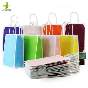 Bolsas biodegradables con impresión personalizada, Bolsas De <span class=keywords><strong>Papel</strong></span> <span class=keywords><strong>Kraft</strong></span> De colores para compras y regalos, con tu logotipo - Product Image 1