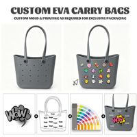 Sac fourre-tout polyvalent en EVA résistant à l'eau, grande capacité, couleur unie, durable, prêt pour la plage toute saison, tendance