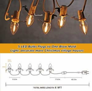 Tùy biến C7 LED bóng đèn người giữ ngọn nến E12 ổ cắm tiêu chuẩn Mỹ dây điện mở rộng dây cho kỳ nghỉ trang trí - Product Image 3