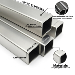AISI SUS 304 304L 316 316L ASTM ERW BA отделка поверхности квадратная сварная труба из нержавеющей стали - Product Image 2