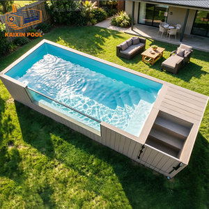 Piscina Familiar Pequeña de Madera o Fibra de Vidrio para Patio, Sobre el Suelo, de 5m u 8m, con Spa Caliente y Función de Inmersión, Tipo Contenedor - Product Image 5