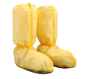 Penutup sepatu bot isolasi penutup sepatu plastik sekali pakai penutup bot HDPE dengan elastis - Product Image 1