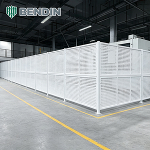 Barrière de sécurité industrielle modulaire en métal perforé pour la protection des machines en usine, atelier et la division des entrepôts - Product Image 2
