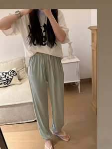 Pantalon de pyjama pour femmes à haute élasticité, doux, respirant, en cupro, pantalon de maison - Product Image 2