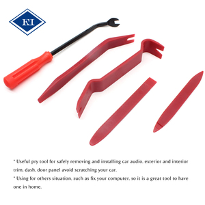 Kit d'outils de démontage de garnitures de voiture en fibre de nylon, 5 pièces, pour panneaux de porte, audio, tableau de bord, clips et attaches, en acier au carbone - Product Image 2