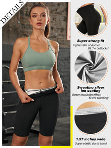 Vente en gros Fitness Sports <span class=keywords><strong>Sauna</strong></span> Shaper Pantalon court <span class=keywords><strong>Effet</strong></span> sueur chaude Minceur Shapewear Workout Gym Leggings pour femmes - Product Image 5