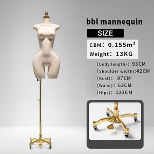 <span class=keywords><strong>Mannequin</strong></span> de <span class=keywords><strong>couture</strong></span> demi-corps en fibre de verre BBL pour présentation de vêtements féminins (hanches et sous-vêtements) en magasin de mode européenne et américaine, grande taille - Product Image 3
