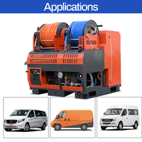 Machine de nettoyage des égouts à moteur essence AMJET 2900psi 65lpm avec 6 buses, nettoyeur haute pression pour égouts