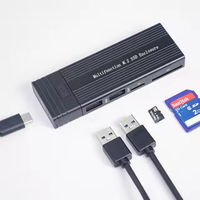 Caja de disco duro móvil multifuncional Caja de disco duro de estado sólido de doble protocolo M.2 a tipo C con estación de acoplamiento USB HUB.