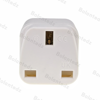 Adaptateur de prise électrique de voyage pour l'Afrique du Sud, Dubaï, l'Arabie Saoudite, l'Inde, le Pakistan, type D 10A250V, couleur noire, prise anglaise