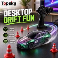 TOPSKY TOYS Mini voiture RC à l'échelle 1:64 4 roues motrices - Matériel plastique, batterie requise, utilisation en intérieur, pour les enfants de 8 à 13 ans
