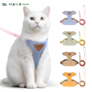 <span class=keywords><strong>Harnais</strong></span> et laisse réglables anti-traction pour animaux <span class=keywords><strong>de</strong></span> compagnie, en maille respirante, pour petits chats et chiots, personnalisable avec logo OEM - Product Image 1