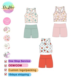 Latest New Arrival Children's Sports Suit Girls' Summer Dress Yoga Wear Quick-drying Kids Girl Top Flower Skirts