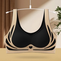 Damen Übergrößen-BH U-förmiger Rücken Sport-Top Push-Up Anti-Durchhänge Atmungsaktive Unterwäsche Drahtloser Nahtloser BH