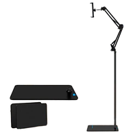 Support de téléphone portable en matériau métallique du sol au sol support de réglage de la tablette streaming en direct lit paresseux support de téléphone pliable 360 degrés