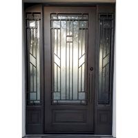 Porte d'entrée en fer forgé Prima avec panneaux latéraux en verre, sur mesure pour villa et appartement