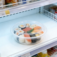 Conteneur alimentaire en plastique empilable PP écologique sur mesure pour sandwichs, plats à emporter, boîtes à lunch, blanc et noir