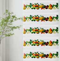 Vliegenvanger met fruitbloemenprint, dubbelzijdig klevende venster-vliegval voor binnen, thuis, restaurant, vliegen, muggen en insecten.