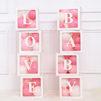 Boîte à lettres transparente pour baby shower, anniversaire, mariage, boîte à ballons personnalisée avec nom pour décorations de fête d'anniversaire, enfants, baby shower fille