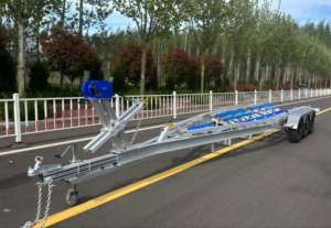 <span class=keywords><strong>Remorque</strong></span> de <span class=keywords><strong>bateau</strong></span> en aluminium Poly Bunks 33ft 10m avec trois essieux et frein hydraulique et déplacement et support de <span class=keywords><strong>bateau</strong></span> de pêche VIN DOT CE - Product Image 5