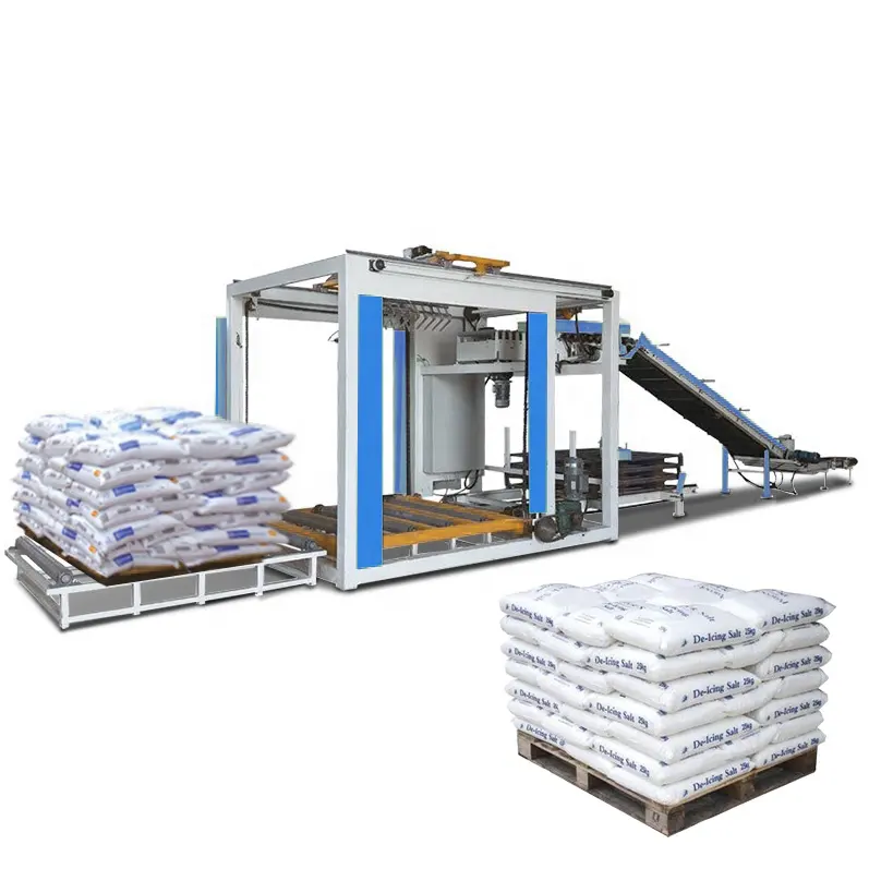 Fully Automatic 20kg 25kg Bag Packing Line With Robot Palletizer For Rice Grain Seed Epoxy Resin Pellet