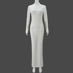 Viviblook เดรสแม็กซี่ทรงสลิมฟิตแขนยาวคอกลม2024สำหรับผู้หญิงเสื้อผ้าฤดูหนาว Z1130DS04ฤดูใบไม้ร่วง - Product Image 4