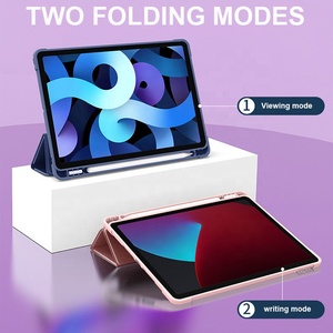 เคสแท็บเล็ตแบบสัมผัสพื้นผิวทำจาก PU และ TPU แบบแม่เหล็ก3พับสำหรับ <span class=keywords><strong>iPad</strong></span> 10 11 Pro <span class=keywords><strong>Air</strong></span> <span class=keywords><strong>MINI</strong></span> 7พร้อมที่ใส่ดินสอ - Product Image 4