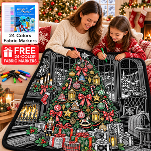 Christmas DIY Coloring Blanket Washable Reusable <b>Flannel</b> Graffiti Blanket Family Painting Blanket Custom Christmas Gift for Kids - Product Image 2