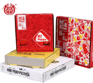 Caja de <span class=keywords><strong>Pizza</strong></span> Plegable Personalizable de 6, 9, 10, 14, 17 y 20 Pulgadas con Orificio de Ventilación para Entrega a Domicilio en Pizzerías Comerciales - Product Image 1