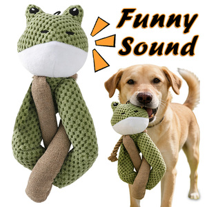 Hot Selling Plush Cartoon <strong>Frog</strong> Pet <strong>Toy</strong> Squeaky Interactive <strong>Dog</strong> Chewing <strong>Toy</strong> for Training - Product Image 1