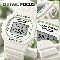 Montre numérique de sport pour étudiants, 5 bars, alarme, affichage de la date, résistante à l'eau, ABS, unisexe, fournitures scolaires, usage quotidien, vente en gros