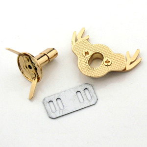 Chiusura a Forma di Cervo Dorato Cloxy con Chiusura a Torsione per <span class=keywords><strong>Borse</strong></span>, Borsette in Pelle, Decorazione per <span class=keywords><strong>Borse</strong></span> da Donna, Accessori Metallici Fai-da-Te - Product Image 3