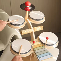 EDULAND Montessori Wooden Jazz Drum Set for Kids Educational Learning Multifunctional Instrument Early Development Toy Age 3+