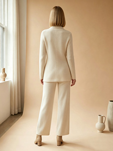 <span class=keywords><strong>Cardigan</strong></span> Blazer OEM da Donna in Puro Cashmere 100%, Elegante, Autunnale, a Maniche Lunghe, Collo a V, Tinta Unita, Vestibilità Morbida - Product Image 2
