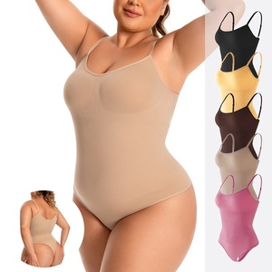 HAGO Bodysuit Shapewear Plus-size Women's Tight-fitting Elastic Waist-shaping Open-crotch Seamless Nylon Underwear Butt Lifting