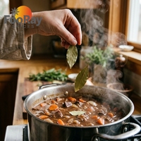 Hojas de Laurel Secas 100% Puras para Sopas, Guisos, Carne Estofada, Hierba Aromática para Cocinar, Bolsa de 15g, Marca Personalizada, Se Acepta OEM