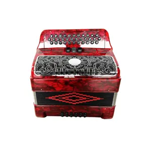 SEASOUND OEM 34 Buttons 12 Bass 3 Registers Red Accordion Black Silver Grill Black Buttons Accordions Musical JB3412C