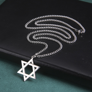 Vintage Nuovo Semplice Giudaismo Stella di David Pendenti di Collana In Acciaio Inox Oro Placcato Ebraica del Regalo Dei Monili Per Le Donne Degli Uomini - Product Image 5
