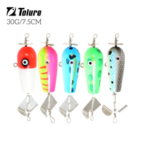 Tolure OEM nouveau style 75mm30g leurres artificiels de pêche en bois de haute qualité avec lame rotative