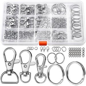 265PCS Keychains Clips Key Rings Metal Lobster Claw Clasps Bulk, Keychain Rings Clip for Key Chains Jewelry Making Crafts - Product Image 1