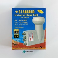 Récepteur satellite Highfly OEM STARGOLD SG-300HD, gain 70 dB, HD, bande KU, LNB quad