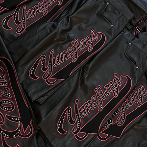 <span class=keywords><strong>Pantaloncini</strong></span> in <span class=keywords><strong>Ecopelle</strong></span> Personalizzati di Alta Qualità con Ricami e Strass, Stile Streetwear per Uomo, <span class=keywords><strong>Neri</strong></span>, in Pelle Pesante - Product Image 4