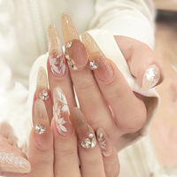 10 stks/doos Witte Bloem Nagelfolie Vlinder Toren Transfer Sticker Slider Nail Art Accessoires Nagel Transfer Folie Papieren Stickers